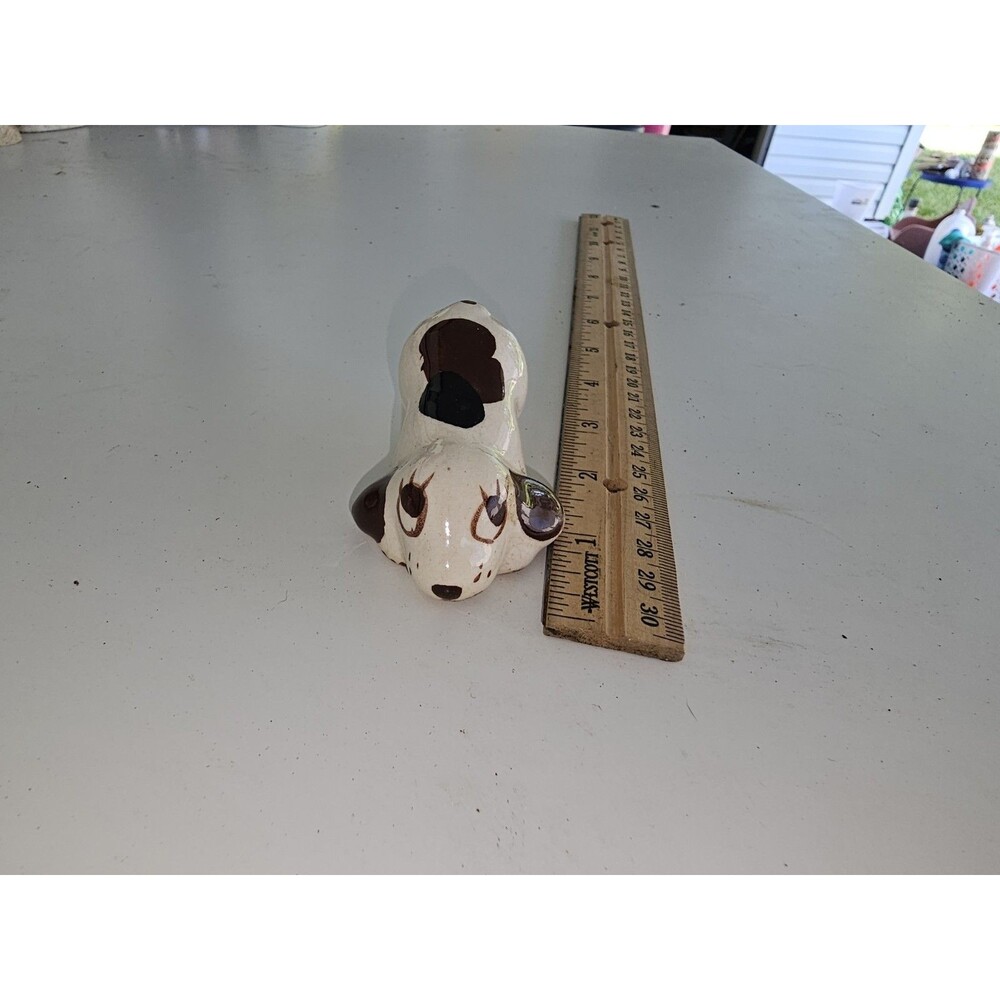 Vintage Hand Painted Small Porcelain Dog Figurine